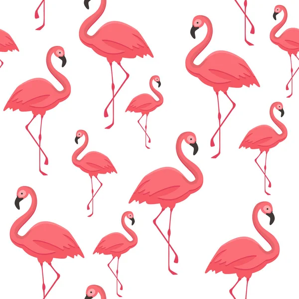 Beyaz arkaplanda flamingo olan kusursuz desen. 