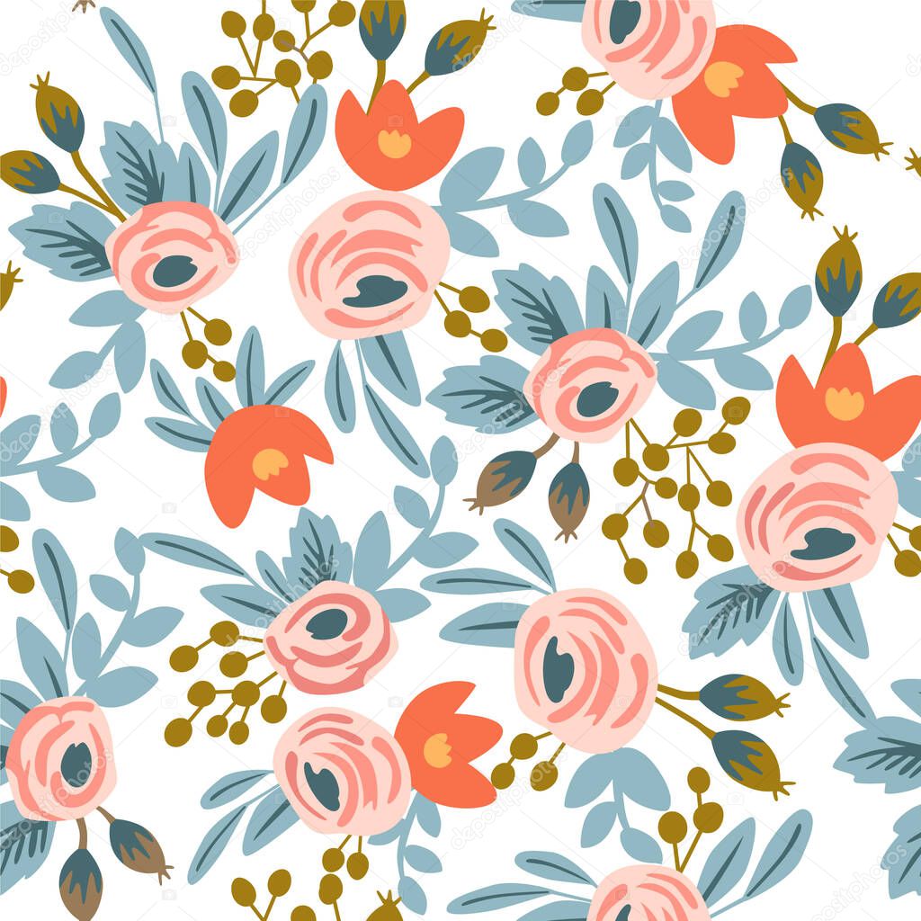 Seamless floral pattern. Vector illustration. 