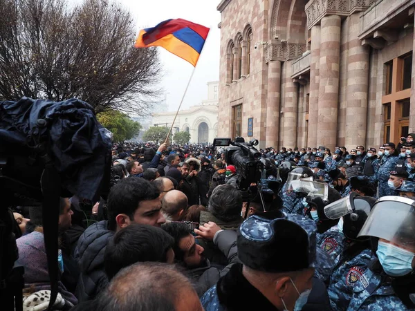 Manifestations Gouvernementales Pashiniennes Erevan Suite Guerre Agression Des Terroristes Azerbaïdjanais — Photo