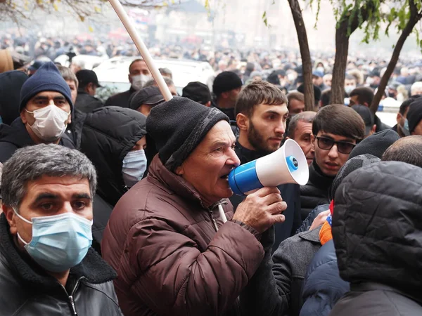 Governo Proteste Pashinyan Erevan Dopo Guerra Aggressione Dei Terroristi Azerbaigiani — Foto Stock