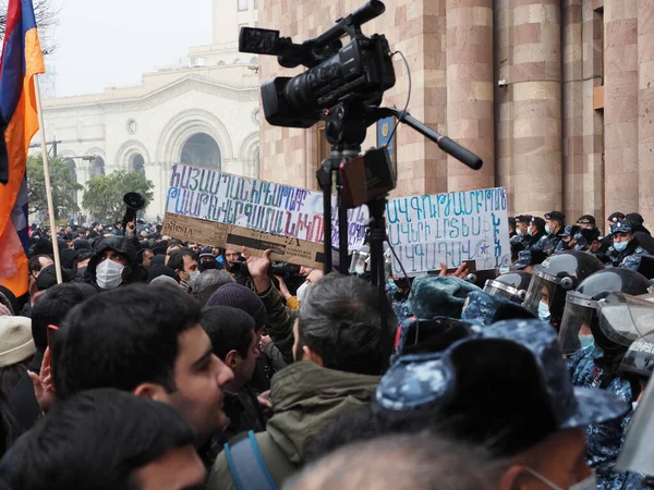 Governo Protestos Pashinyan Erevan Após Guerra Agressão Por Terroristas Azerbaijani Fotografias De Stock Royalty-Free