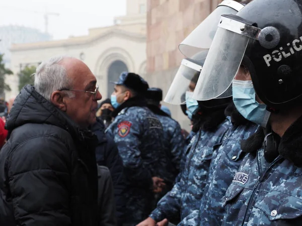 Governo Protestos Pashinyan Erevan Após Guerra Agressão Por Terroristas Azerbaijani — Fotografia de Stock