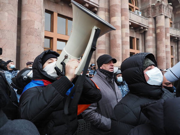 Anti government, anti pashinyan protests in Yerevan following the war of aggression by turkish azerbaijani terrorists against the peaceful inhabitants of the Republic of Artsakh, 22th December 2020