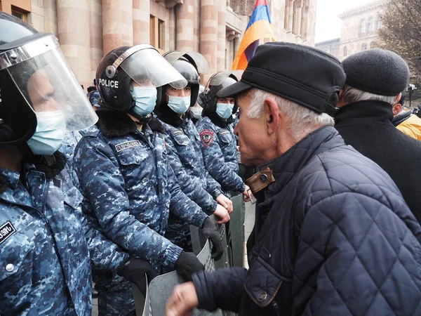 Governo Proteste Pashinyan Erevan Dopo Guerra Aggressione Dei Terroristi Azerbaigiani — Foto Stock