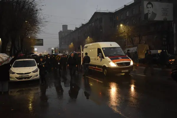 Антипашинський Уряд Антипашинські Протести Єревані Після Війни Агресії Турецьких Азербаїджанських — стокове фото