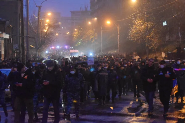 Governo Protestos Pashinyan Erevan Após Guerra Agressão Por Terroristas Azerbaijani — Fotografia de Stock