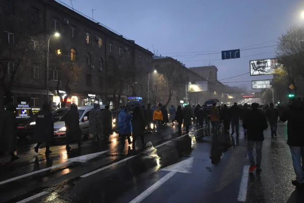 Governo Protestos Pashinyan Erevan Após Guerra Agressão Por Terroristas Azerbaijani Imagem De Stock