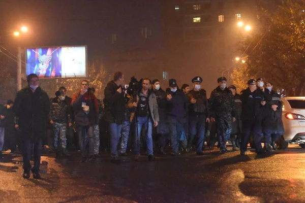 Governo Protestos Pashinyan Erevan Após Guerra Agressão Por Terroristas Azerbaijani — Fotografia de Stock