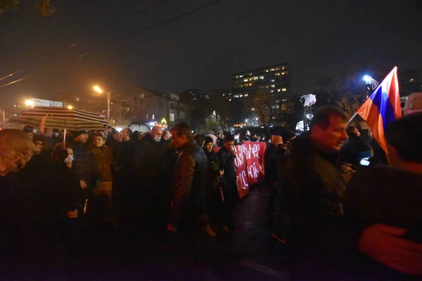 Regierungsfeindliche Proteste Gegen Paschinjan Jerewan Nach Dem Angriffskrieg Türkischer Azerbaidschanischer — Stockfoto