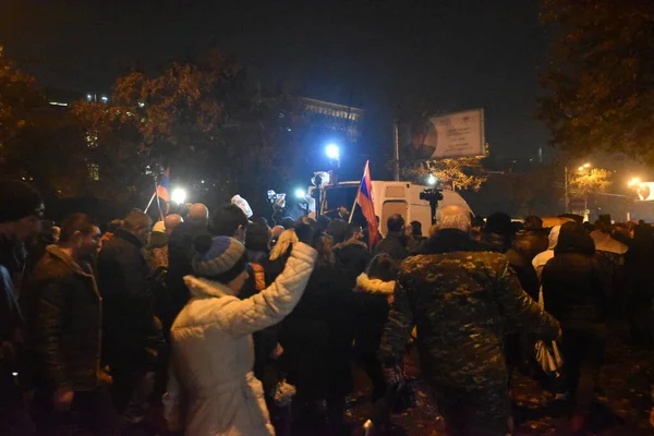 Governo Protestos Pashinyan Erevan Após Guerra Agressão Por Terroristas Azerbaijani — Fotografia de Stock