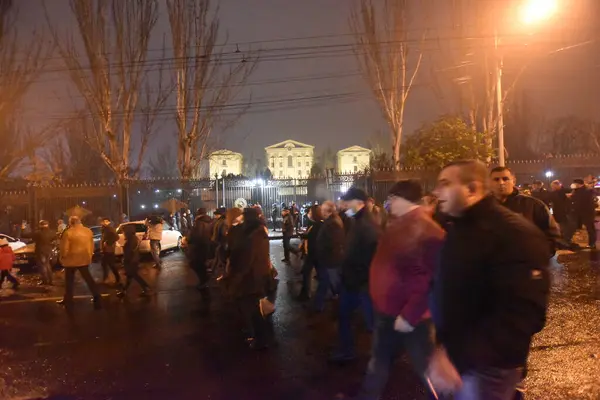 Governo Protestos Pashinyan Erevan Após Guerra Agressão Por Terroristas Azerbaijani — Fotografia de Stock