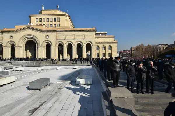 Marsz Żałobny Pod Przewodnictwem Premiera Armenii Nikola Pashinyana Upamiętniający Tych — Zdjęcie stockowe