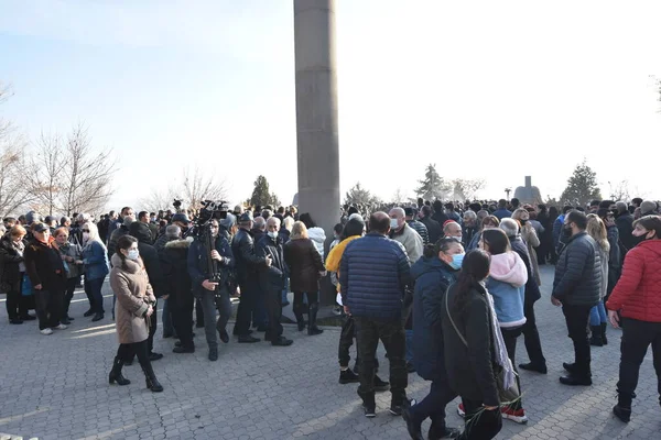 Ermenistan Başbakanı Nikol Paşinyan Önderliğindeki Yas Yürüyüşü Aralık 2020 Vatanları — Stok fotoğraf