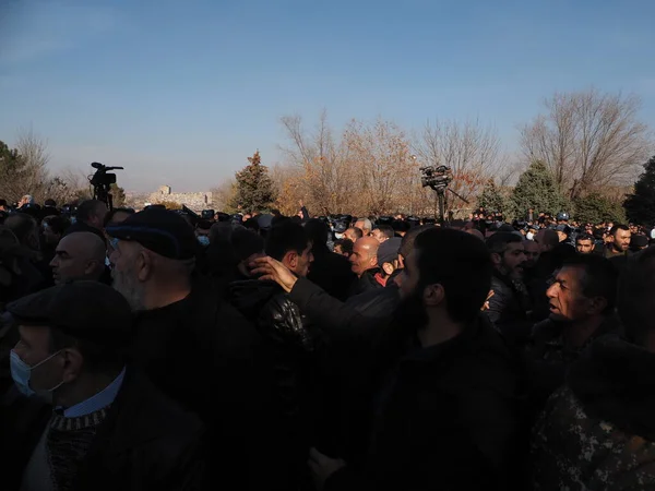 Ermenistan Başbakanı Nikol Paşinyan Önderliğindeki Yas Yürüyüşü Aralık 2020 Vatanları — Stok fotoğraf