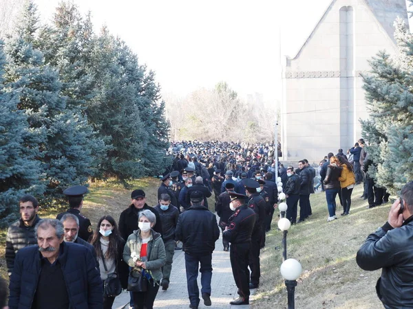 Marsz Żałobny Pod Przewodnictwem Premiera Armenii Nikola Pashinyana Upamiętniający Tych — Zdjęcie stockowe