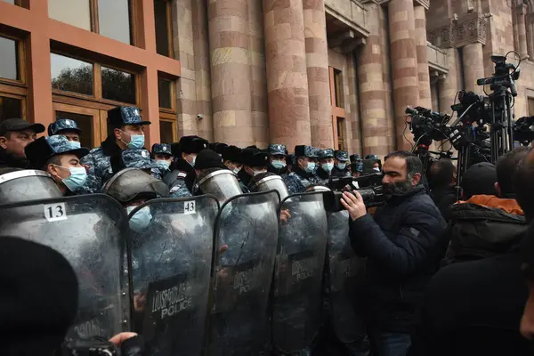 Αντι Κυβερνητικές Αντι Πασινιανές Διαδηλώσεις Στο Ερεβάν Μετά Τον Πόλεμο — Φωτογραφία Αρχείου