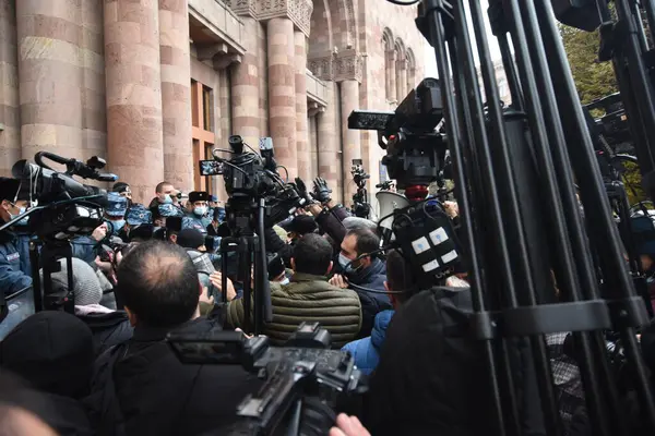 Antyrządowe Antypaszyńskie Protesty Erywaniu Wojnie Tureckich Terrorystów Azerbejdżańskich Przeciwko Pokojowym — Zdjęcie stockowe