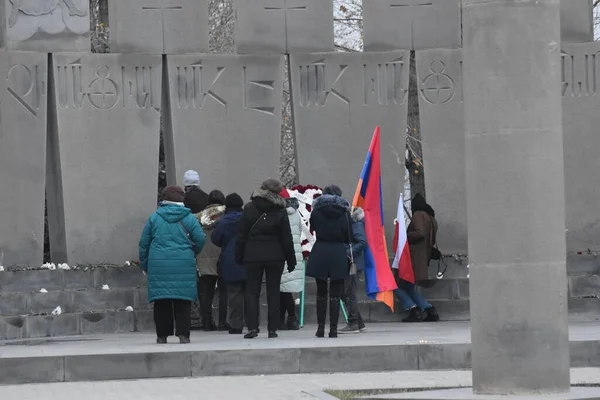 Yelablur War Memorial Complex Erewan Armenia Upamiętniające Poległych Wojnach Których — Zdjęcie stockowe