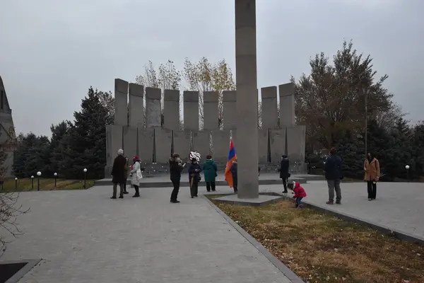 Меморіальний Комплекс Війни Єлабурі Єреван Вірменія Пам Ять Про Тих — стокове фото