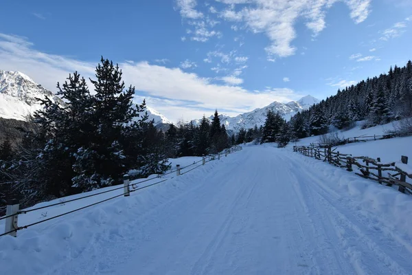 Winter Ushguli Kaukasus Der Region Samegrelo Zemo Svaneti Georgien — Stockfoto