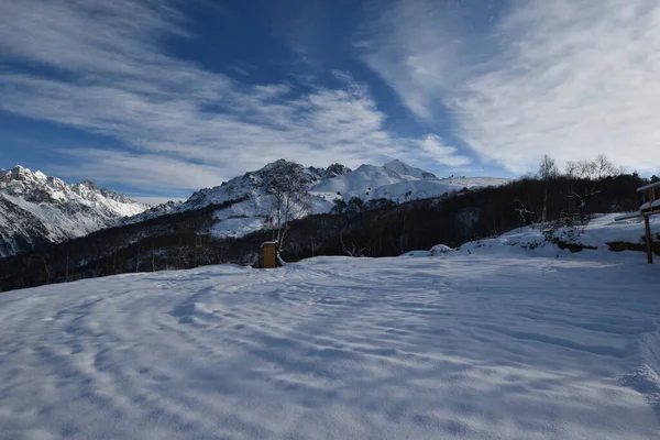 Winter Ushguli Kaukasus Der Region Samegrelo Zemo Svaneti Georgien — Stockfoto