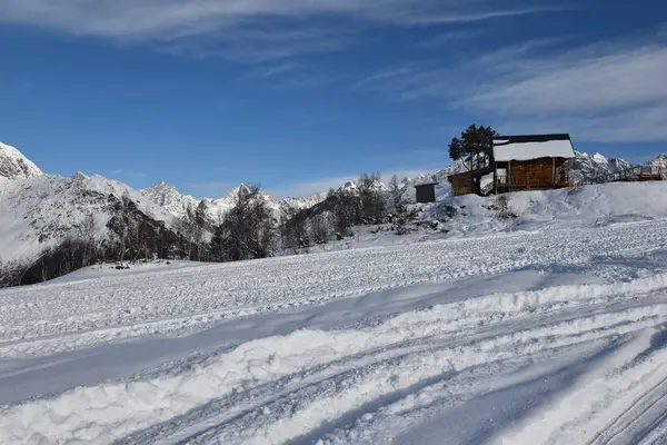 Winter Ushguli Kaukasus Der Region Samegrelo Zemo Svaneti Georgien — Stockfoto