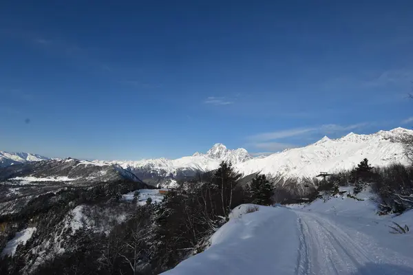 Winter Ushguli Kaukasus Der Region Samegrelo Zemo Svaneti Georgien — Stockfoto