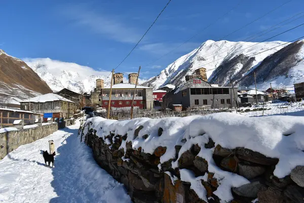 Winter Ushguli Kaukasus Der Region Samegrelo Zemo Svaneti Georgien — Stockfoto