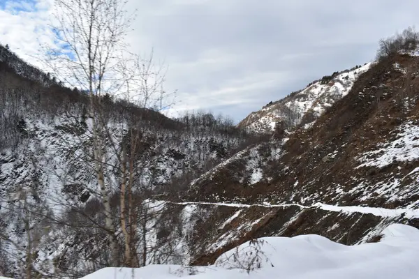 Winter Ushguli Kaukasus Der Region Samegrelo Zemo Svaneti Georgien — Stockfoto