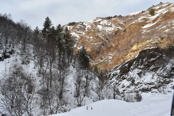 Winter Ushguli Kaukasus Der Region Samegrelo Zemo Svaneti Georgien — Stockfoto