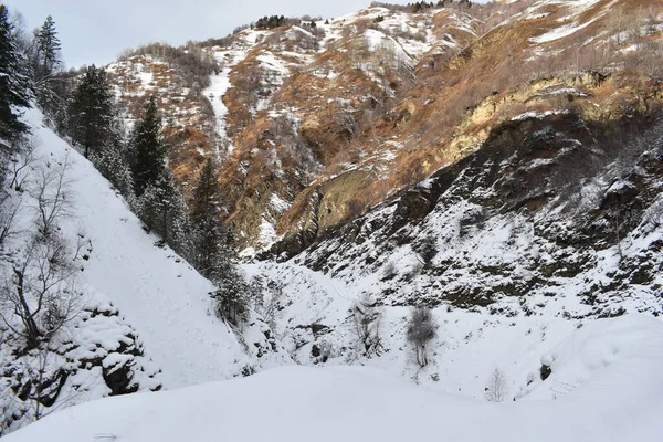 Winter Ushguli Kaukasus Der Region Samegrelo Zemo Svaneti Georgien — Stockfoto