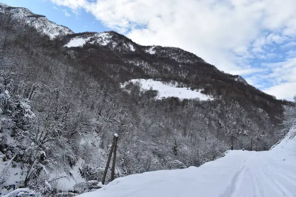 Winter Ushguli Kaukasus Der Region Samegrelo Zemo Svaneti Georgien — Stockfoto