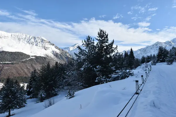 Winter Ushguli Kaukasus Der Region Samegrelo Zemo Svaneti Georgien — Stockfoto