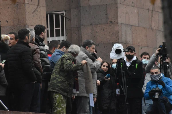 Governo Proteste Pashinyan Erevan Dopo Guerra Aggressione Dei Terroristi Azerbaigiani — Foto Stock