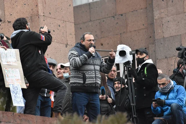 Antyrządowe Antypaszyńskie Protesty Erywaniu Wojnie Tureckich Terrorystów Azerbejdżańskich Przeciwko Pokojowym — Zdjęcie stockowe