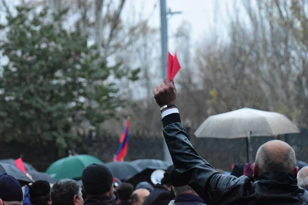 Protestas Antigubernamentales Antipashinianas Ereván Tras Guerra Agresión Los Terroristas Azerbaiyanos —  Fotos de Stock