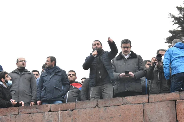 反政府 トルコのアゼルバイジャンのテロリストによる攻撃の戦争の後のエレバンでの反パキスタンの抗議12月9 2020 ストック画像