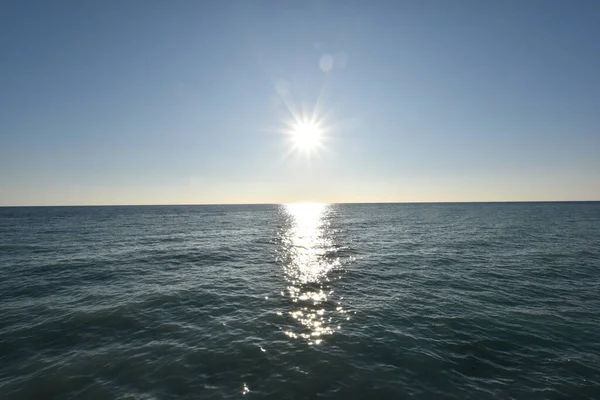 A view of the sun over the Black Sea in Gagra, Republic of Abkhazia