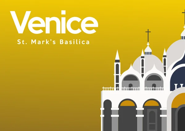 San Marcos Bacilica en Venecia — Vector de stock