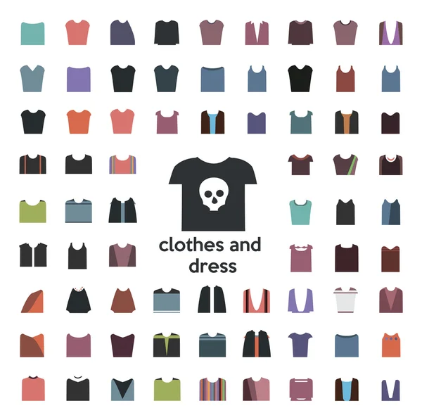 Tekenfilm kleding icons set — Stockvector