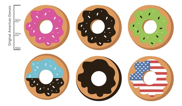 Kleurrijke zoete Donuts — Stockvector