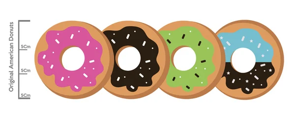 Donuts doces coloridos — Vetor de Stock