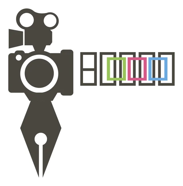 Vettore e foto, simbolo del concetto di video — Vettoriale Stock