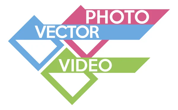 Vector y foto, símbolo de concepto de vídeo — Archivo Imágenes Vectoriales