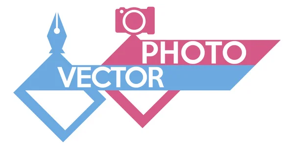 Vector and photo concept symbol — Stock Vector