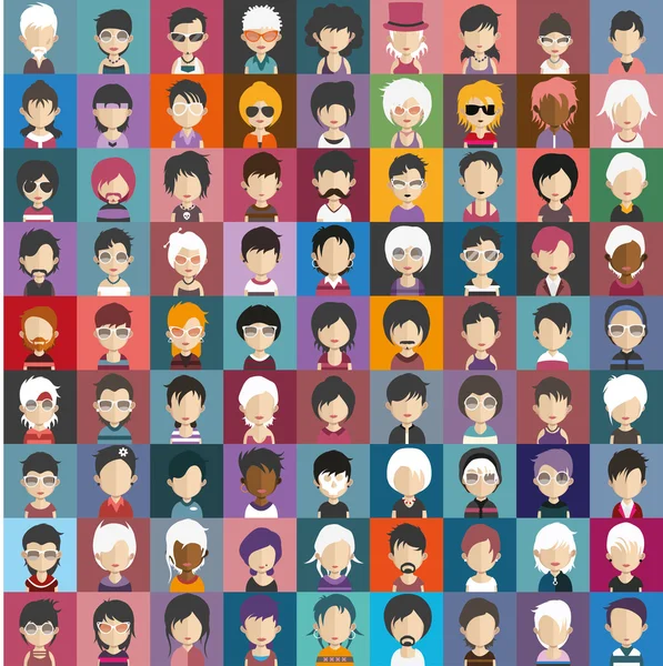 Conjunto de iconos avatar masculinos y femeninos — Vector de stock