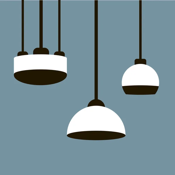 Icone degli interni della lampada — Vettoriale Stock