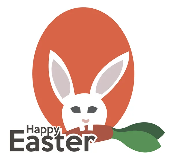 Conejo de Pascua comiendo zanahoria — Vector de stock