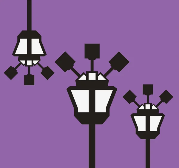 Symbole für den Innenraum von Lampen — Stockvektor