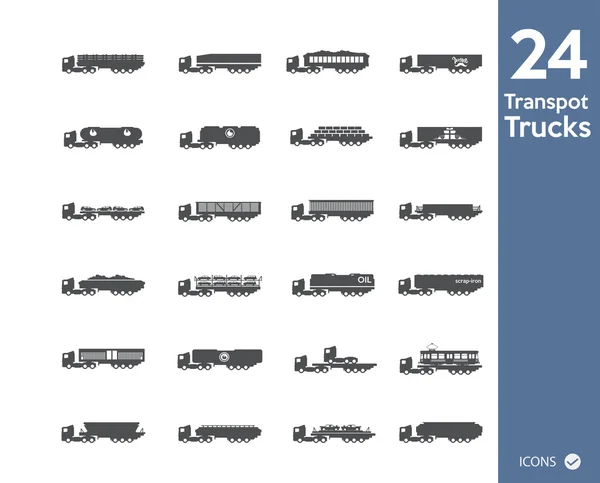 Set di autocarri da trasporto pesanti — Vettoriale Stock